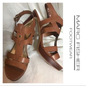 Marc Fisher tan leather heels Size 9.5